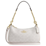 COACH Teri kunstnahast crossbody kott, &otilde;lakott keskmine naistele kriidivalge CV933-IMXU5 One Size 1 white