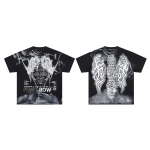 FlowStreet Streetwear Vintage Pesitud Teemant L&uuml;hike T-s&auml;rk Meestele &Uuml;mmarguse Kaelusega L&uuml;hikeste Varrukatega L&otilde;tv Puuvillane Kivist T-s&auml;rgid &Uuml;legabariidiline S