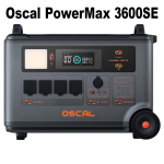 Oscal PowerMax 3600SE Kaasaskantav Toitejaam, 3600Wh LiFePO4 Aku, 3600W Puhta Sinilaine V&auml;ljund, 4500W Tippv&otilde;imsus, Rakenduse Juhtimine Oscal PowerMax 3600SE-YY