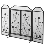 Kokkupandav s&auml;demekaitse kaminasse, must teras ja metall, 2 magnetilise sulguriga ust, 125x80cm 125 x 1.5 x 80 cm