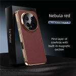 Luksuslik ehtsast nahast magnetiline telefoni&uuml;mbris Honor Magic 8 Pro jaoks Magsafe juhtmevaba laadimiseks Kate Honor Magic 8 jaoks Armor Fundas For Honor Magic 8Pro brown