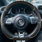 Volkswagen VW Golf 6 GTI MK6 VW Jetta GLI Golf R20 Tiguan R-Line jaoks Punutud Suede Auto Roolikate Kaitseaksessuaar beež