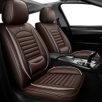Universaalsed nahast autokatteistmed maasturitele, sedaanidele, veoautodele Hingavad Elegantne Lihtsalt Puhastatav Mugav Istuvus Turvapadi Ava Veekindel coffee 1pc gray