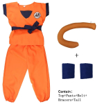 T&auml;iskasvanud Lapsed Son Goku Gui karneval Cosplay Anime Kost&uuml;&uuml;mid Halloweeni peod ja P&uuml;had Sealhulgas Saba Randme Parukas Sinine Kuldne Disain 160(150-160cm) orange