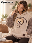 lemmikloomakassi koera hoidja Flanellist kapuutsiga pusa meestele ja naistele - Soe avar vabaaja dressipluus XL khaki