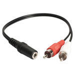 3,5 mm 1/8-tolline stereo emas kuni 2 isase RCA pistiku adapter Aux Audio Y kaabli jaotur 30 cm