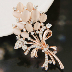 Naiste Vintage Rhinestone Opal Wheat Flower Pross Pin Kleit Sall Aksessuaar