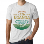 Meeste vintage tees&auml;rk Graafiline T-s&auml;rk Mountain Explorer Uganda Vintage valge XS anti-flash valge v&auml;rv