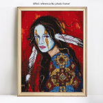Teemanttikandid T&uuml;drukutele Teemantmosaiik T&auml;ieliku paigutusega portree 5D Teemantmaaling 20X30
