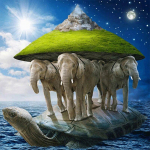 DIY t&auml;is&uuml;mmargune teemantmaal tikand Kilpkonn elevant ristpistes kividest kodukaunistus 30x30CM