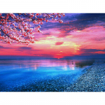 T&auml;is&uuml;mmargune puur Teemanttikandid Sunset Lake 5D DIY Teemantmaal Ristpistes Rhinestone 20X30CM