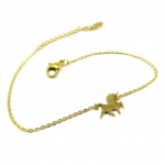 Les Tr&eacute;sors De Lily [P6593] &ndash; kuldne terasest k&auml;ev&otilde;ru &bdquo;Licorne My Unicorn&rdquo; &ndash; 12x10 mm kuld