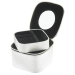 Davidt's [Q9923] - Coffret &agrave; bijoux zipp&eacute; 'Zip'n go' gris argent&eacute; - 14x14x9. 5 cm h&otilde;be
