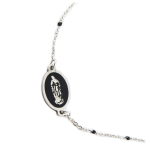 Les Tr&eacute;sors De Lily [R0126] - Bracelet cr&eacute;ateur Acier 'Vierge Marie' noir argent&eacute; - 12x9 mm must