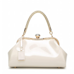 SCIONE Ladies Fashion l&auml;bipaistvast lakknahast koorekott, suvi 2020 uus kott 32cm*18cm*31cm valge