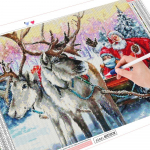 T&auml;isruudukujuline teemantmaaling Hirve k&auml;sit&ouml;&ouml;komplekti m&uuml;&uuml;k Teemanttikandid J&otilde;uluvana Mosaiik Lumi N&auml;put&ouml;&ouml; J&otilde;ulukingitus Full Round (20X30CM)