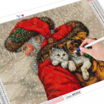 Teemantmaal Ristpistes J&otilde;uluvana T&auml;isruudukujuline teemanttikandid J&otilde;ulumosaiik Kassi k&auml;sitsi valmistatud kingitus Full Round (20X30CM)