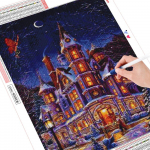 T&auml;ielik puur teemantmaalimise lossi k&auml;sit&ouml;&ouml;komplekt 5D DIY teemanttikandid maastik talvine mosaiik lumi j&otilde;ulukaunistused Full Round (20X30CM)