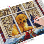 Teemanttikandid kass 5D DIY Teemantmaal Koer Loom Rhinestone Pilt J&otilde;ulukingitus Kodus Full Round (20X30CM)