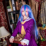 Anime Cosplay kost&uuml;&uuml;m No Game No Life Sister White Sailor Uniform Top seelik t&auml;iskomplektid &uuml;likond S lilla