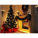 5D teemantmaaling j&otilde;ulupuu t&auml;isruudukujuline &uuml;mmargune puur Teemanttikandid maastik mosaiikmaja kodukaunistus Full Round 20X30CM punane