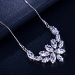 WWJ trendikad naiste kuupmeetrist tsirkooniumoksiidist ehted s&auml;delev valge suur j&auml;&auml;lillega ripats kaelakee valge