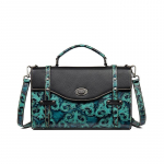 Johnature Vintage ehtsast nahast naiste kott k&auml;sitsi valmistatud reljeefne kott Luksuslik esimese kihiga veisenahast naiste k&auml;ekott must