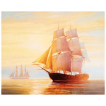 DIY 3D teemantmaaling purjepaadi tikandid ristpistes k&auml;sit&ouml;&ouml;na kodukaunistus Full Round 20x25CM