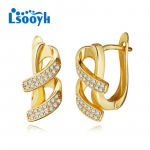 LSOOYH Clip K&otilde;rvar&otilde;ngad Kullav&auml;rvi Moodne K&otilde;rvar&otilde;ngas Naistele Geomeetria Cubic Zirconia Stud K&otilde;rvar&otilde;ngad Ehted A