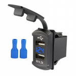 12 24 V 4,2 A kahe USB-pordiga autolaadija pingeekraaniga veekindel modifitseeritud l&uuml;litiga autolaadija adapter Toyota mobiiltelefoni kiirlaadimiseks sinine