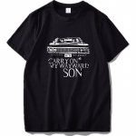 Suures suuruses Supernatural telesari Meeste T-s&auml;rgid Carry On My Wayward Son Songs Ts&auml;rk Eu Suuruses T-s&auml;rgid S must