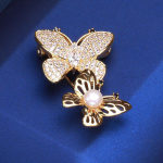 Blucome New Fashion Two Butterfly Pross Korea Trend Copper Simple Butterfly Pross