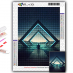 5D Teemantmaal T&auml;is Teemant CyberPunk Geomeetriline Esteetika Teemantmaal K&auml;sitsi Valmistatud DIY Teemantmosaiik Maal Kodukaunistus Full Round 20X30CM