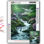 Teemantmaaling Scenic Waterfall Tikand Ristpistes Rhinestone Home Decor Full Round 20X30CM