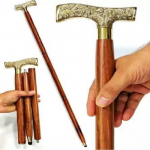 Puidust jalutuskepp/kepp &ndash; k&auml;sitsi valmistatud puidust jalutuskepp Derby messingist k&auml;epidemega, 36 tolli