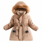 Girl Winter Cotton-Padded Jacket Children's Fashion Coat Kids Outerwear Baby's warm down jacket Children Clothing 4-12 years 120 parkkoor