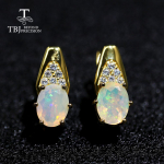 Uue disainiga naturaalne Etioopia opaalk&otilde;rvar&otilde;ngas ovaalne 6*8mm s&auml;rav k&otilde;rvar&otilde;ngas 925 h&otilde;bedast peen ehe naistele juubelikingitus M valge