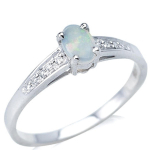 K&auml;sit&ouml;&ouml;h&otilde;bes&otilde;rmus 'Goddess Opal' H&otilde;bevalge (roodiumiga kaetud) - 6x4mm 54 valge