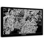 L&otilde;uendiprint Ateena linnakaart 60x40 valge/must