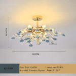 Stiil Aia Ripatslamp Romantiline Magamistoalamp Soe Toa Laelamp Moodne Roosi Ripats Kristalllamp 6 head lights sinine