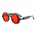 Retro Round Steampunk P&auml;ikeseprillid Meeste Naiste Plastist raamiga Must Objektiiviga P&auml;ikeseprillid Unisex &otilde;ues s&otilde;itmine Jooksu P&auml;ikeseprillid Sportd P&auml;ikeseprillid