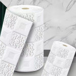 Rull isekleepuvat 3D-paneeltapeeti veekindel vaht seinakleebis plaat DIY Magamistoa teleri taustakujundus 70CMX5M