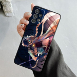 Cartoon Genshin Impact Aether Lumine &uuml;mbris Samsung Galaxy A14 A73 A53 A71 A51 A31 A33 A22 A12 A21s A13 A32 A52s A72 A52 A23 jaoks Samsung A73 5G