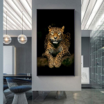 Leopardmaal l&otilde;uendil Suure kassi plakatid ja tr&uuml;kised Loomade seinapilt K&auml;sitsiprinditud seinakunst elutoa sissep&auml;&auml;su sisekujunduseks 60cm&times;120cm NoFrame