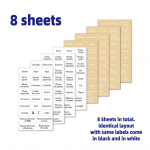 208 tk prantsuse s&otilde;nade v&uuml;rtside etikettide kleebised purkidele maitsestamism&auml;rgid k&ouml;&ouml;gisildid 8 lehte 8 sheets