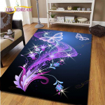 Imeilus lilla lilledega tr&uuml;kitud vaip Moodne liblikas vaip elutuppa Magamistoa voodi geomeetriline vaip Esiku libisemiskindel vaip 40cm x 60cm