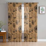 Seeneroheline taim liblikas t&uuml;ll Voile kardinad magamistoa aknakardinad elutuppa L&auml;bipaistvad kardinad organza kardinad 1 PCS W100XH250cm