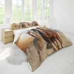 3D-hobuse mustriga kodu voodipesukomplekt Queen King t&auml;issuuruses kaheinimesevoodi Loomaprintimisega tekikott ja padjakate voodipesu Mugav tekikott UK Single 135x200cm