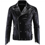 Aowofs Moodne+Pungi meeste nahktagi Calipi mootorratta nahktagi Kitsa l&otilde;ikega Harley nahkjakk+Y998 3XL must
