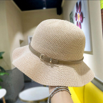 Korea versioon moodne v&ouml;&ouml;pandlaga kuppel lina kalamehem&uuml;ts naiselik p&auml;ikesevari p&auml;ikesekaitsekreem laine r&auml;&auml;stas suvine basseini m&uuml;ts m&otilde;&otilde;n 56-58CM valge